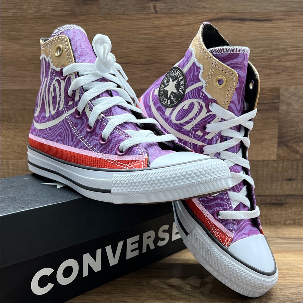 Converse Women's Purple and Red High-Tops